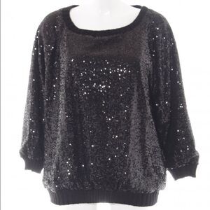 NWOT Zara sequin sweater sz medium Black